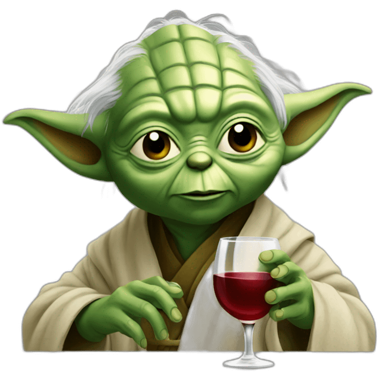 Yoda drinking wine emoji