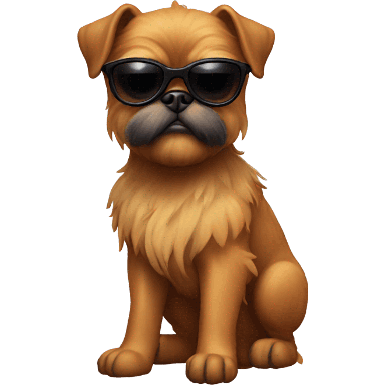 Griffon Bruxellois with sunglases emoji