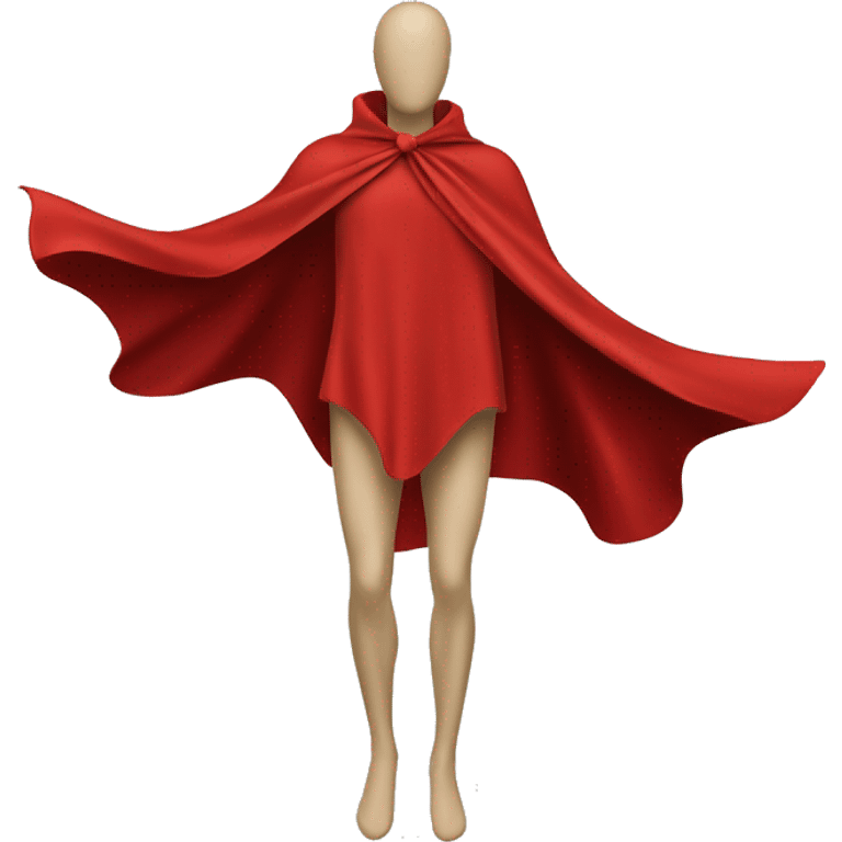 faceless beige mannequin flying red cape emoji