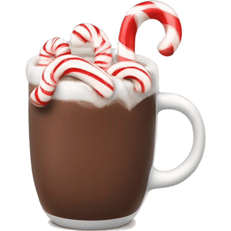 Hot chocolate with candy cane emoji