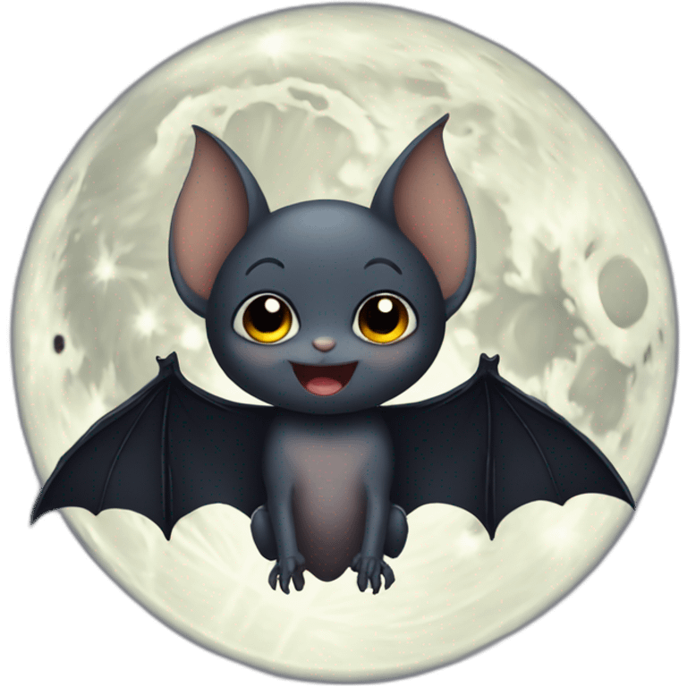 dark baby bat wings in front of full moon emoji