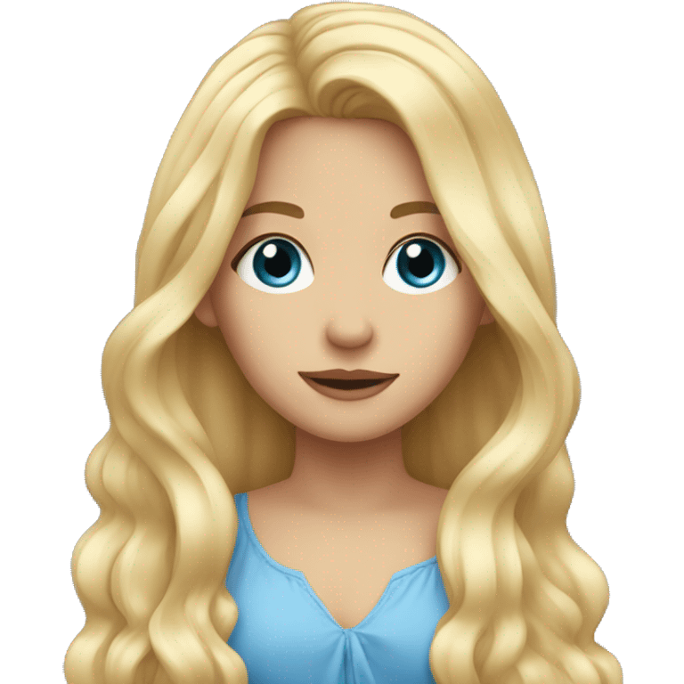 a european girl with long blonde hair and blu eyes emoji