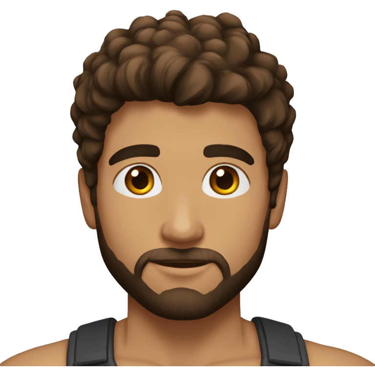 jeune homme de 30 ans, musclé, cheveux noirs, barbe courte, yeux marrons emoji