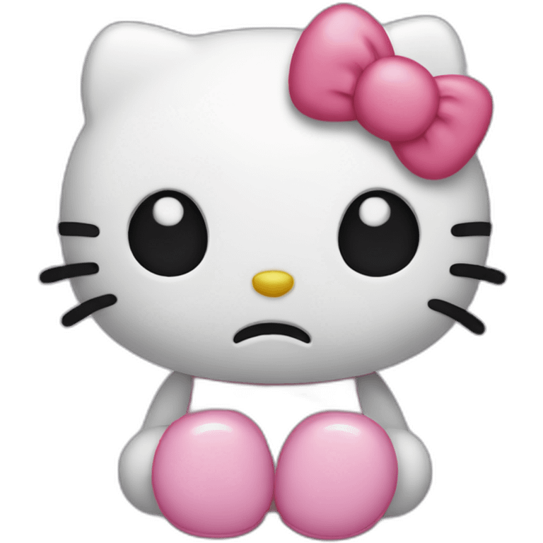 Hello kitty sad tear running down emoji