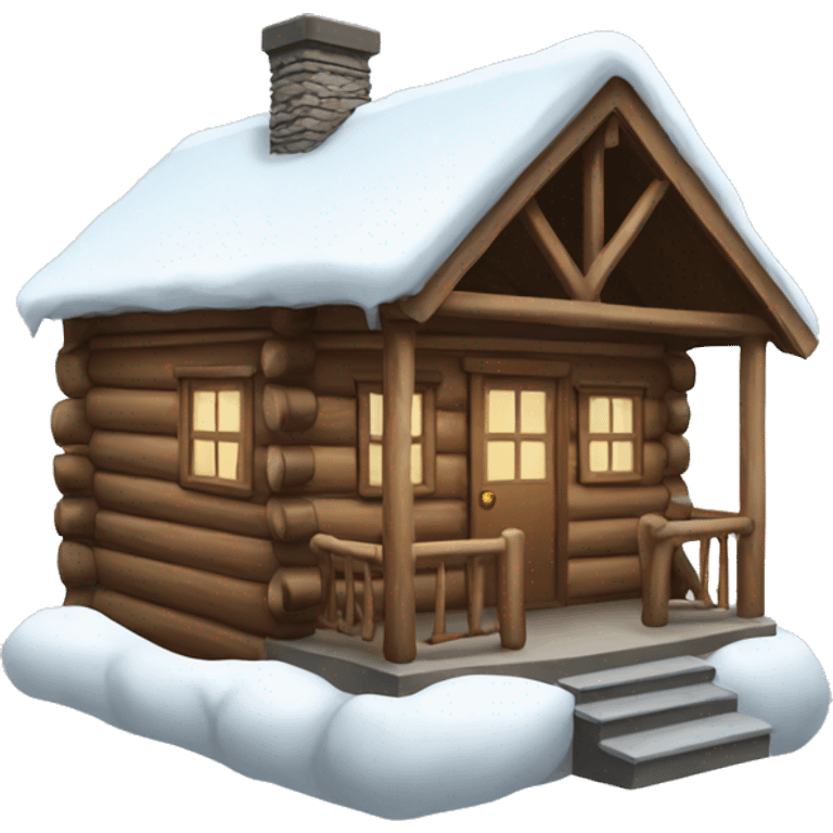 Cabin with snow emoji