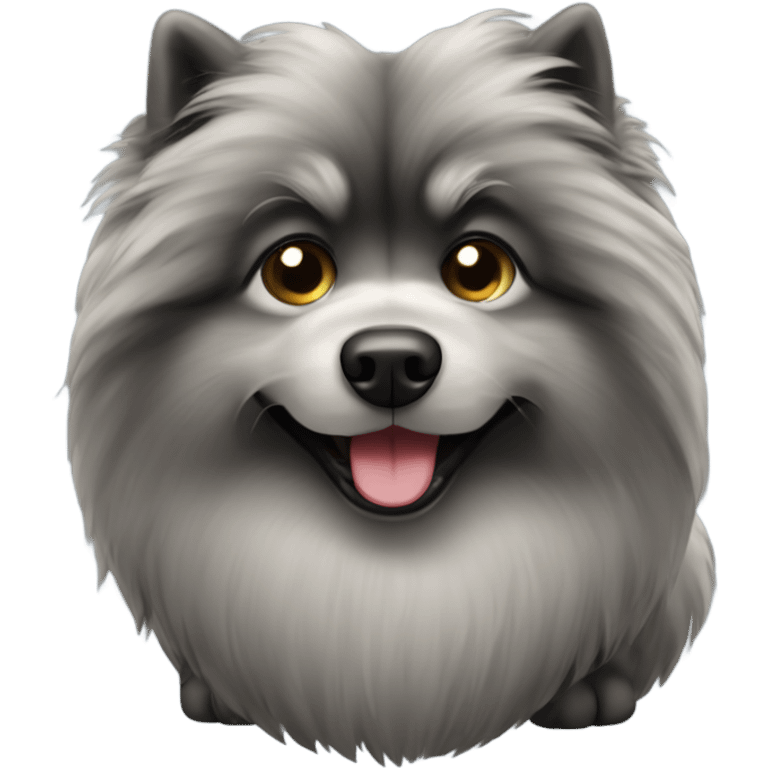 Keeshond dog pooping emoji