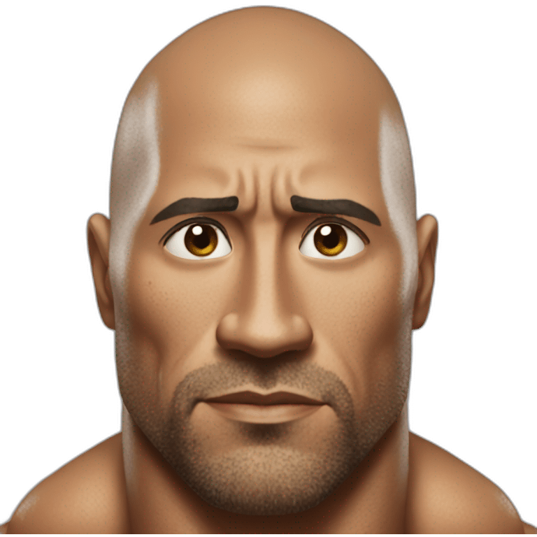 the rock with upperbody is sad with tears emoji