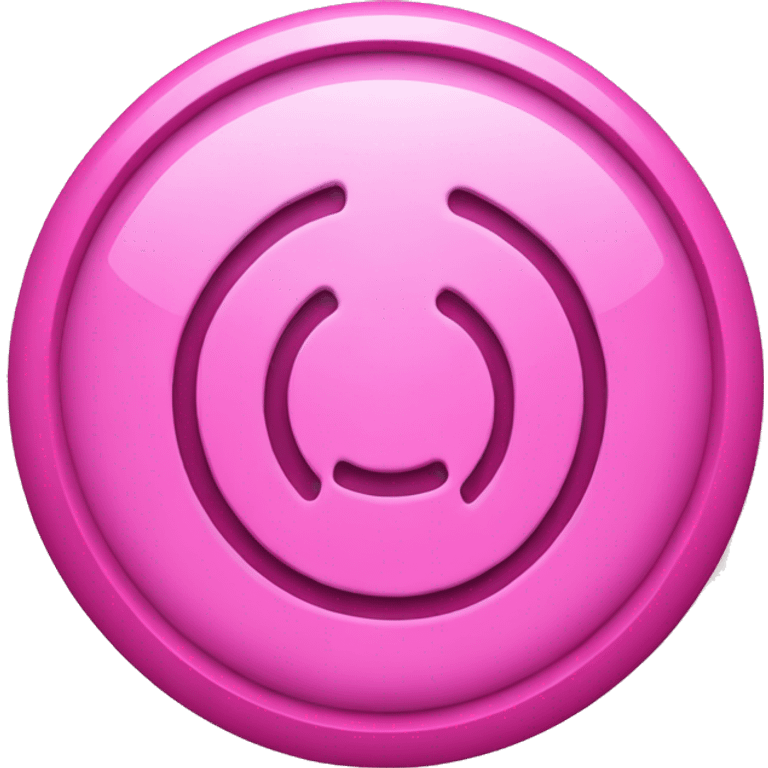 Pink round computer power button  emoji