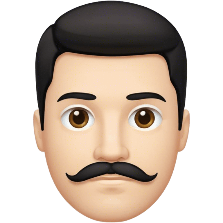 white guy black straight hair with mustache and goatee emoji