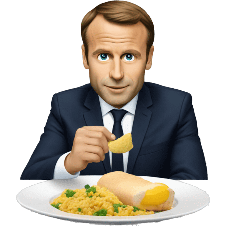 Macron en train de manger emoji