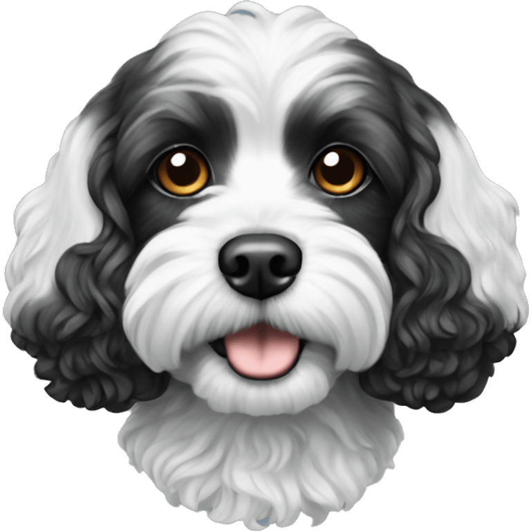 Cavapoo black and white  emoji