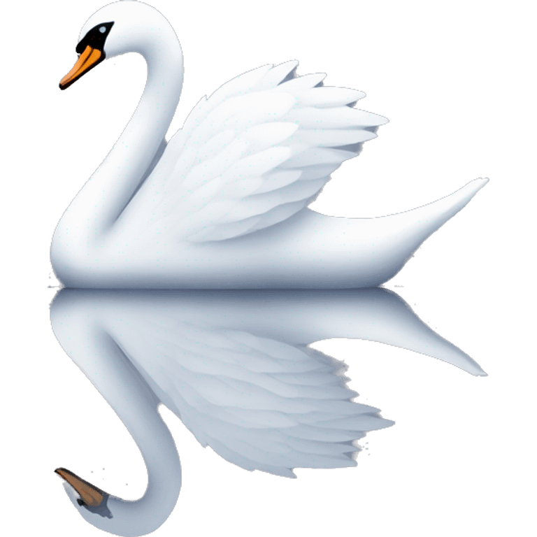 Swan reflection on water emoji