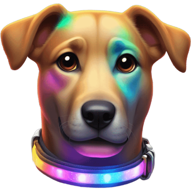 LED lights on a dog  emoji