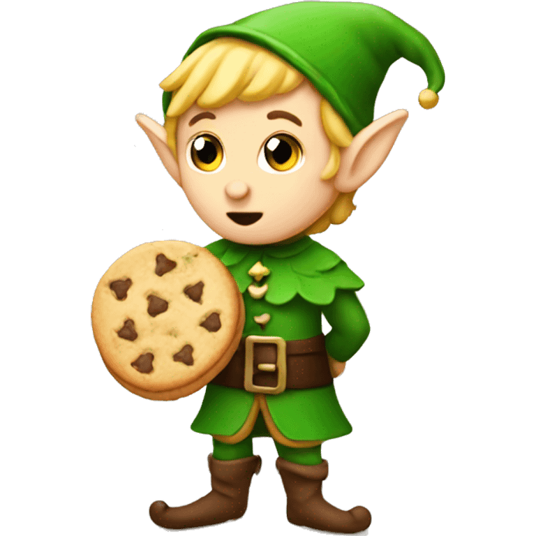 Elf eating a cookie emoji