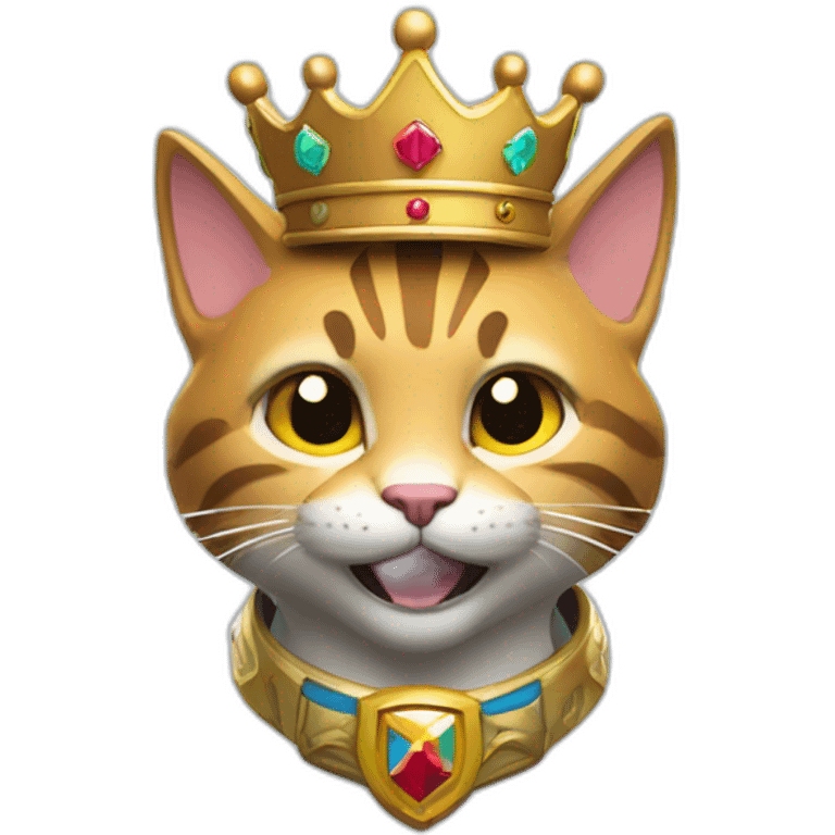 Un chat avec une couronne de victoire fortnite emoji