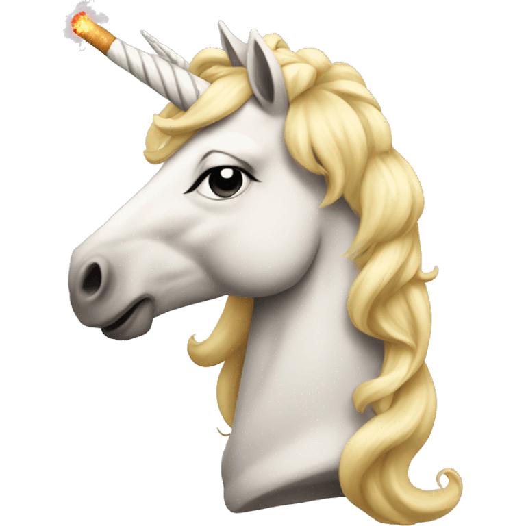 blonde tired unicorn smoking emoji