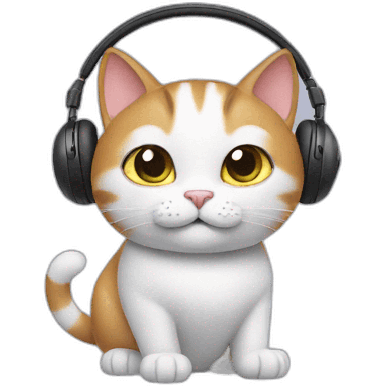 cat wearing apple airpods max headphones emoji