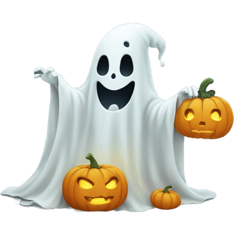 ghost with pumpkin emoji