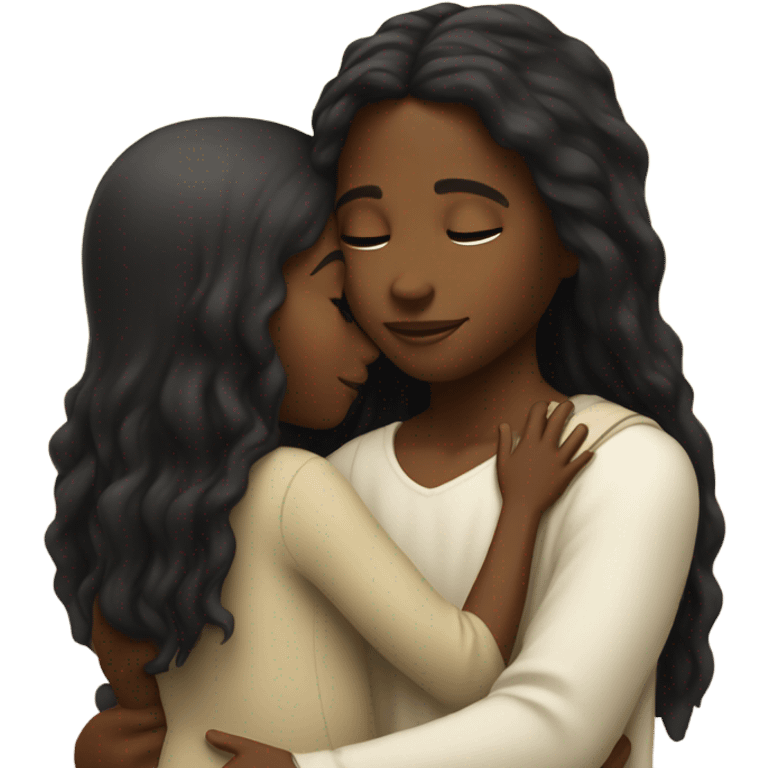 Black girl hugging black Jesus  emoji