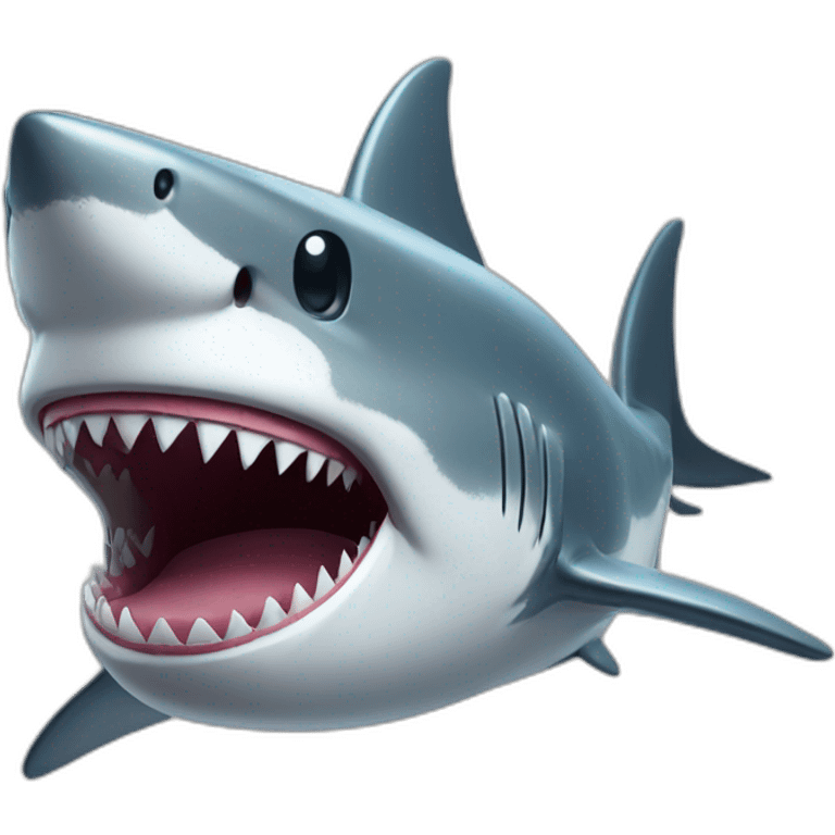 silver shark grinning emoji