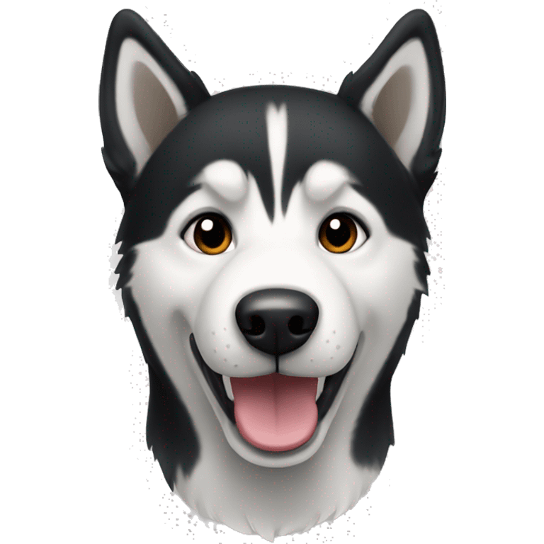 Short haired black and white husky emoji