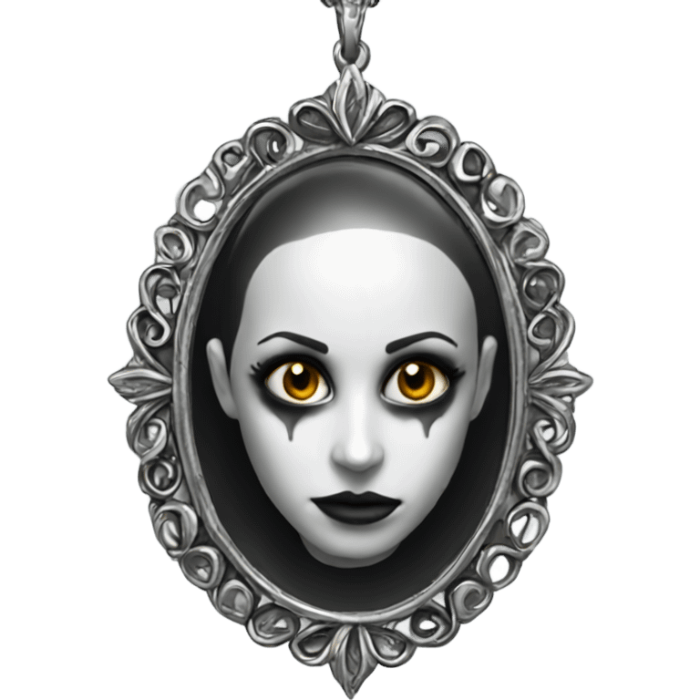 silver gothic necklace emoji