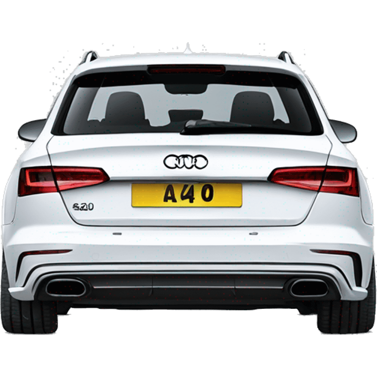 White Audi A4avant  number plate SL RS 404 emoji