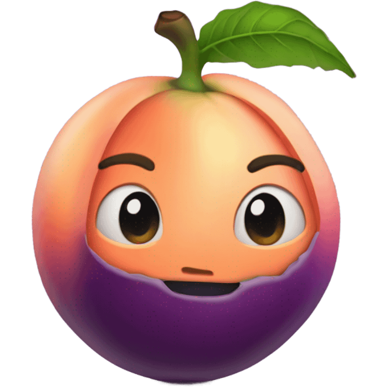 peach with eggplant coming out of it  emoji