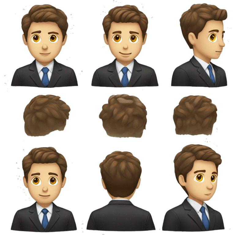 male brown hair suit chart professional emoji