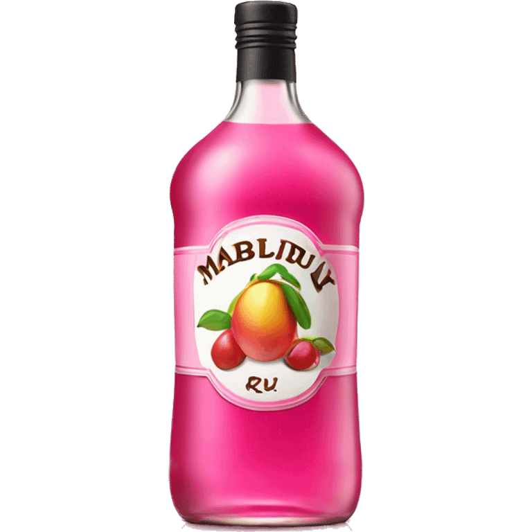 Realistic pink Malibu rum bottle isolated   emoji