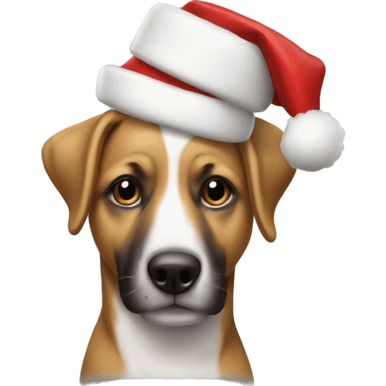 Perro con gorrito navideño  emoji