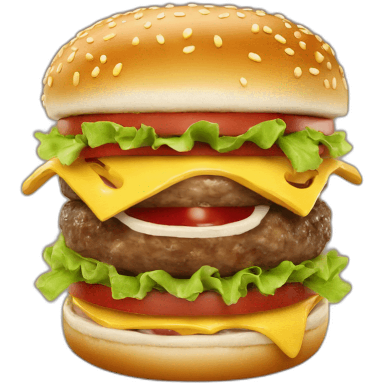 Hamburguer com dentes e olhos emoji