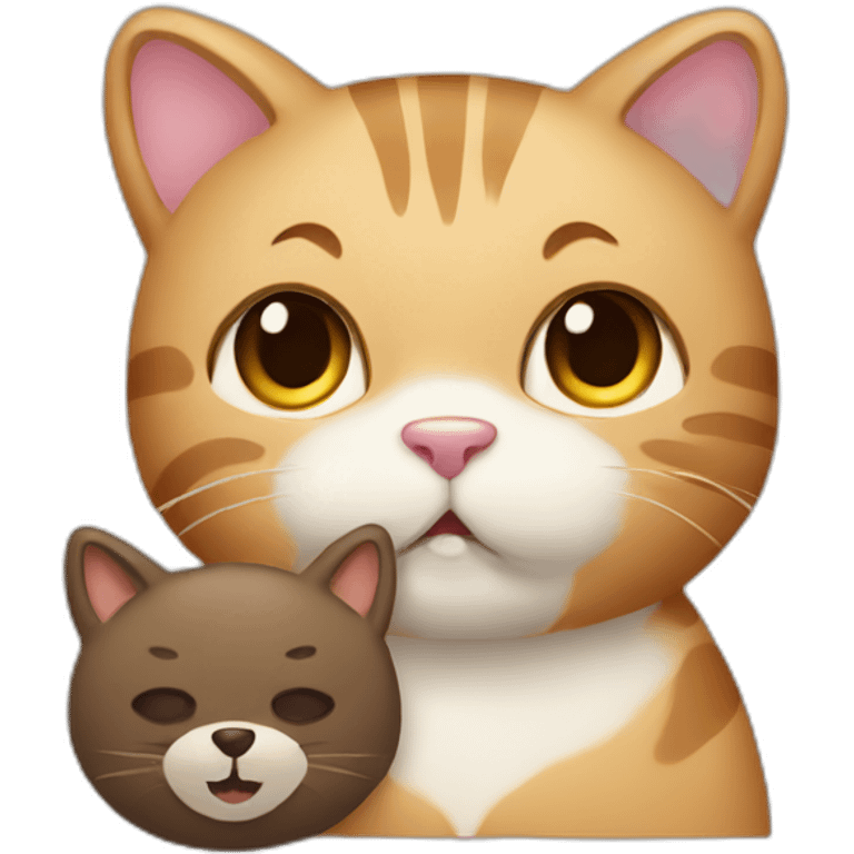 Cat with bear  emoji