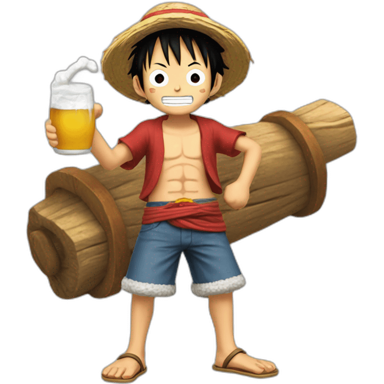 Luffy qui bois une bières emoji