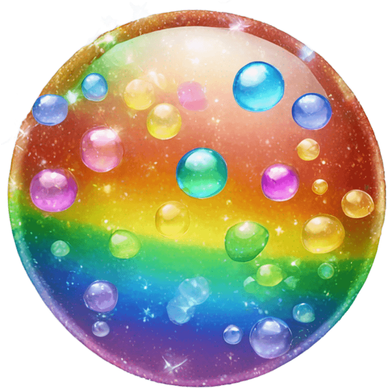 Rainbow sparkly bubbles emoji