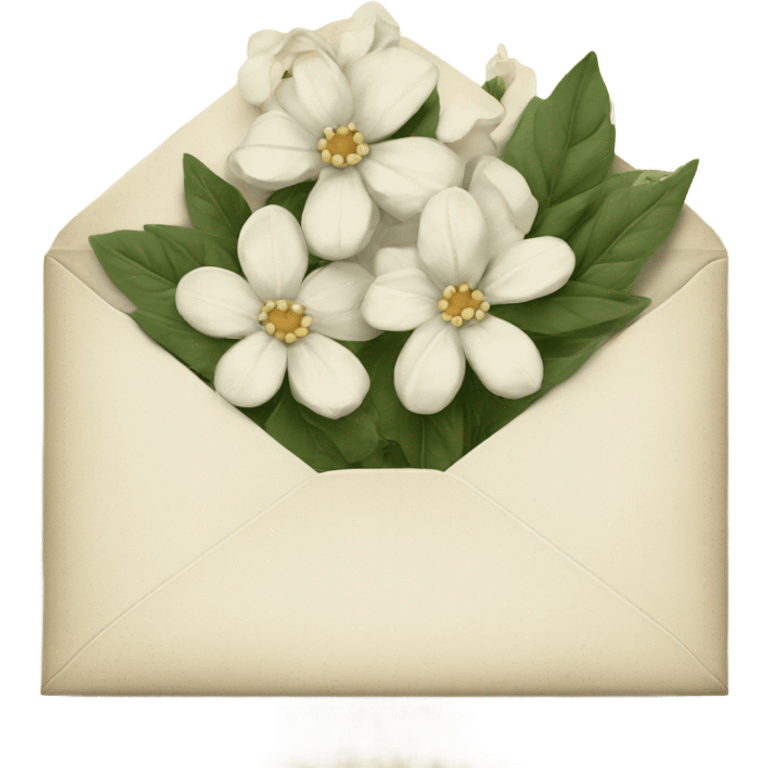 vintage envelope with white flowers emoji