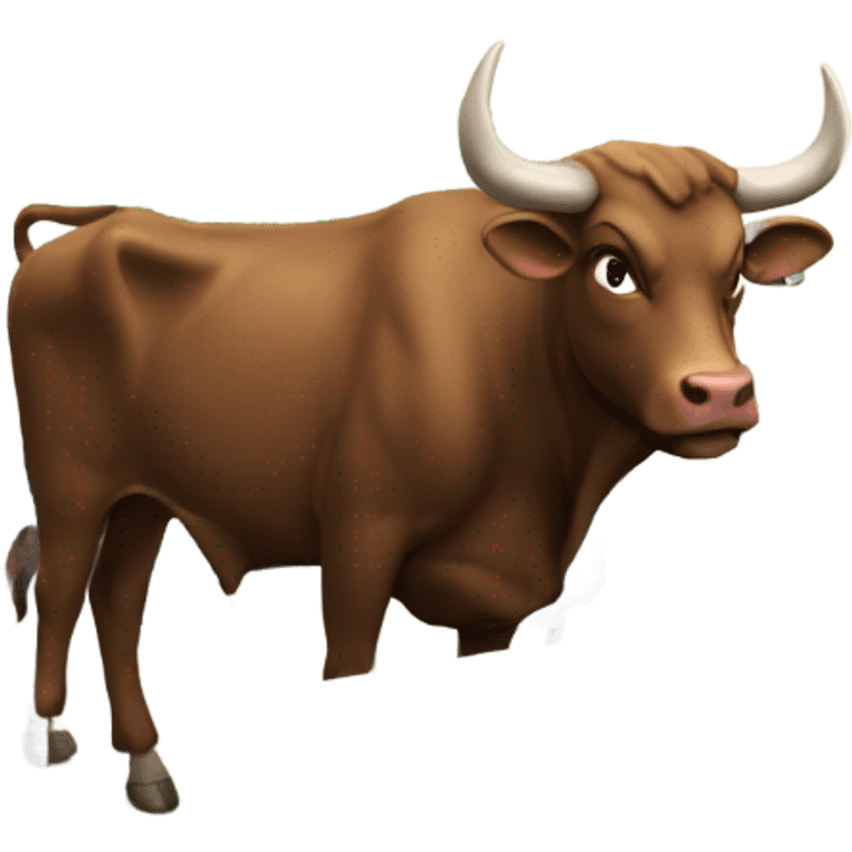 bull sitting in a class room emoji