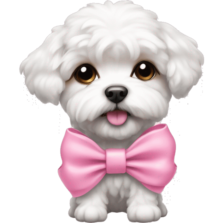 Schichon puppy pink bow emoji