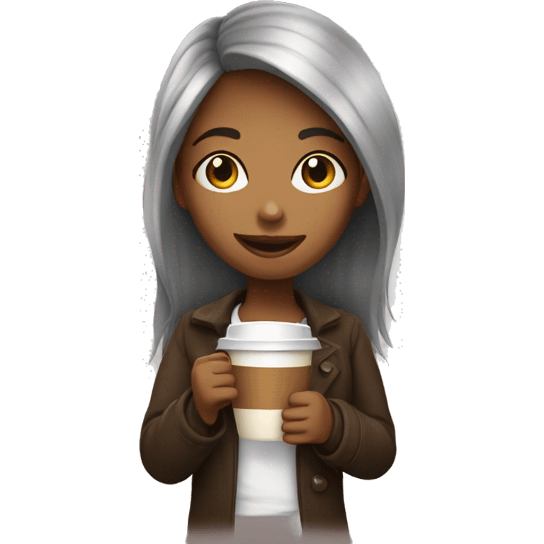 Girl with a coffe  emoji