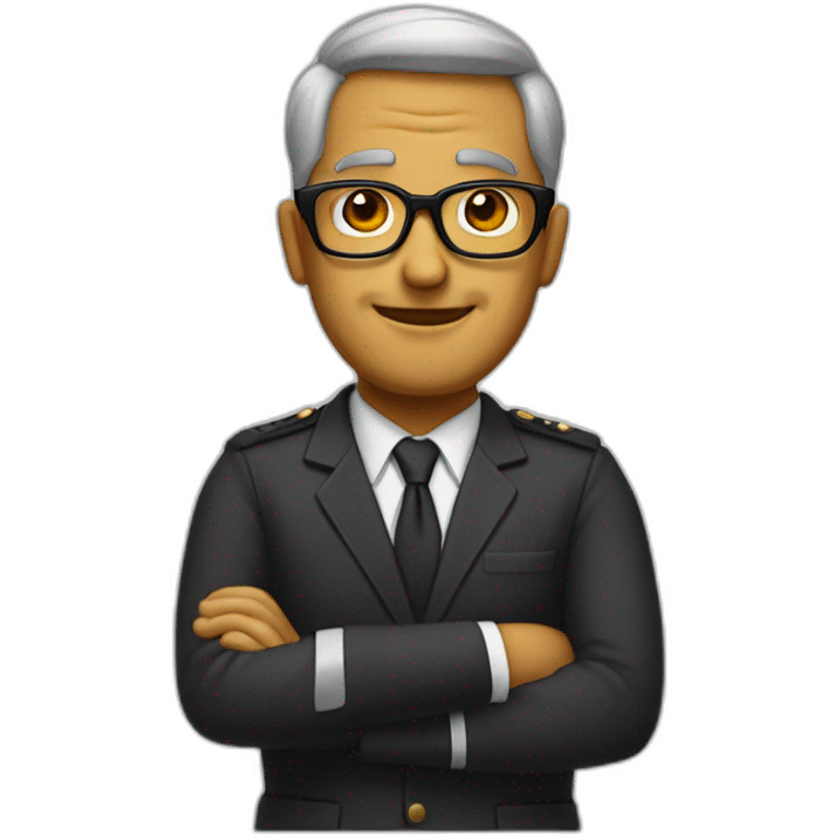 Mayor semicalvo con gafas emoji