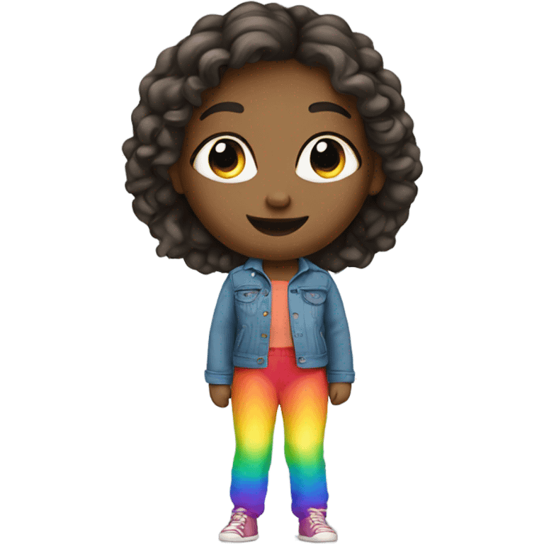 Girl in rainbow pants emoji