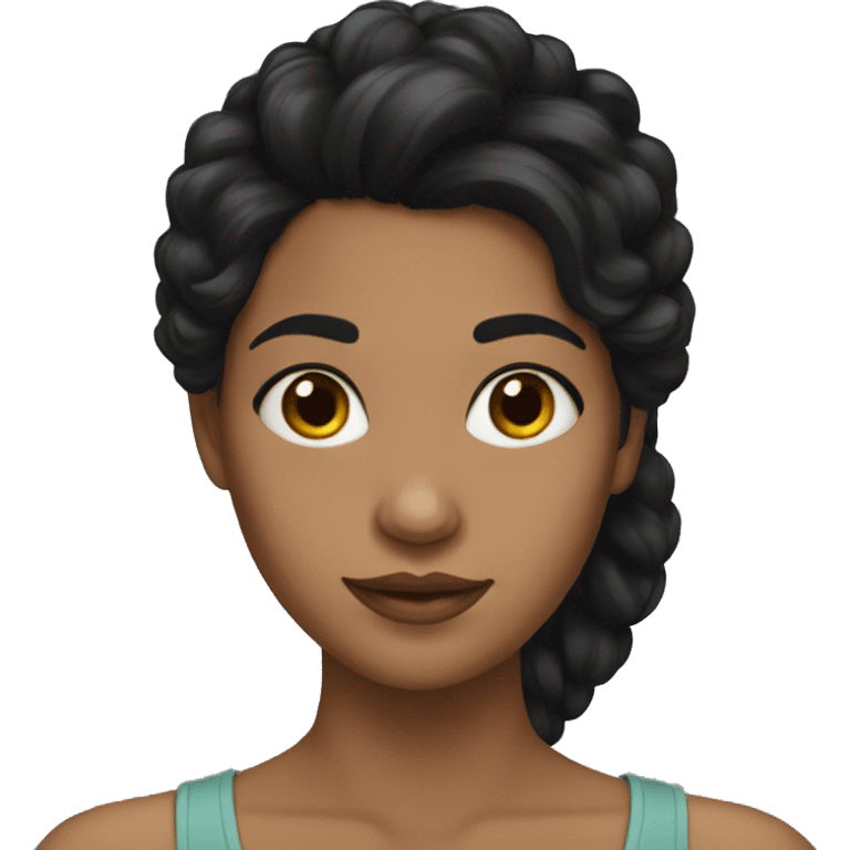 black hair girl emoji