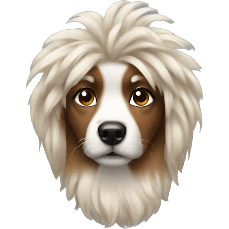 Shit zu dog female with hair pompoms  emoji