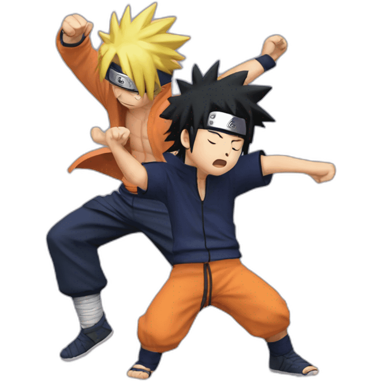 Naruto et sasuke qui font un dab emoji