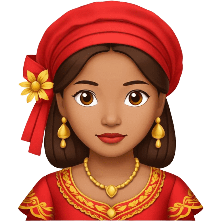 Filipino woman in red traditional dress emoji