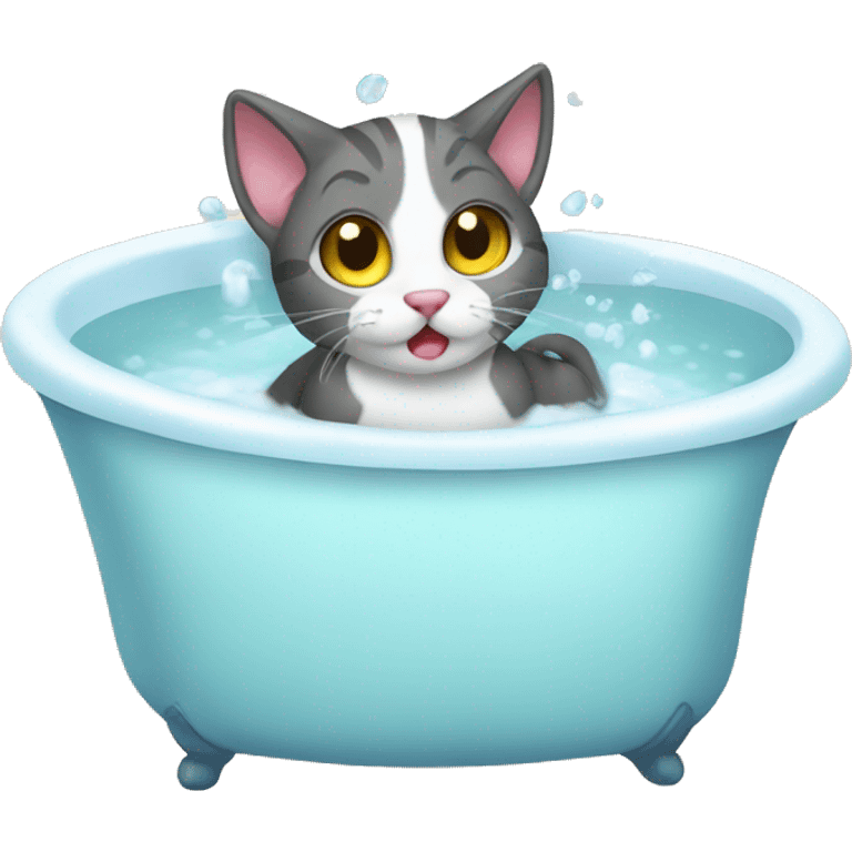 Cat taking bath emoji