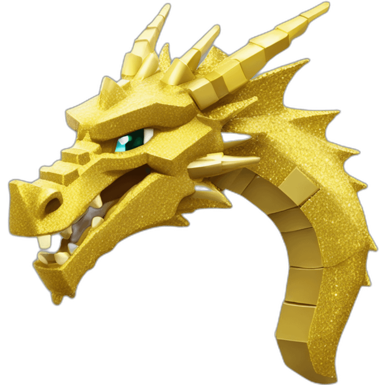 Minecraft Glitter Gold Dragon Head With Diamond Horn emoji