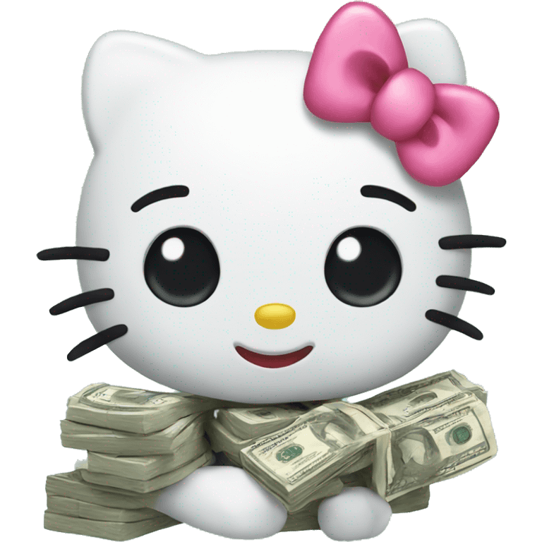 hello kitty with money emoji