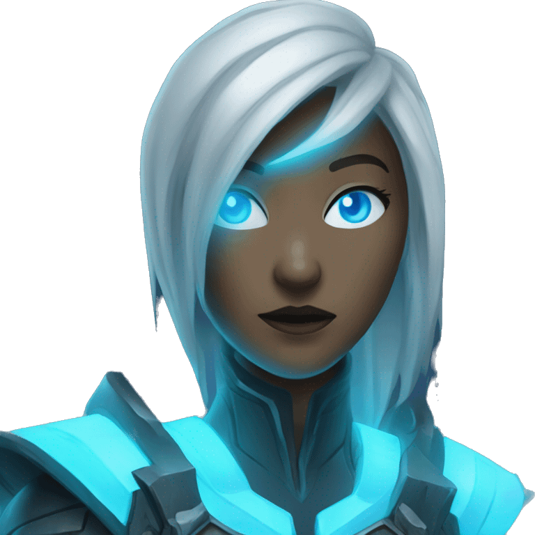 Apex LegendsWraith Phase: An emoji showing Wraith's face with her eyes glowing blue and a phase shift effect around her. emoji