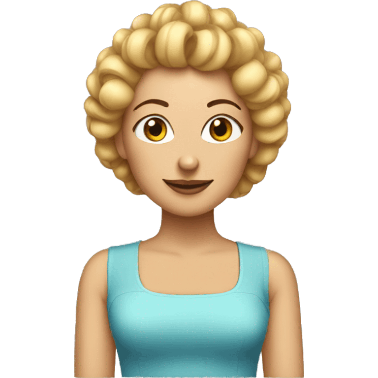 A woman with hair curlers emoji